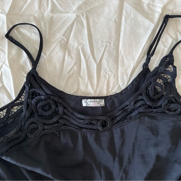 Lingerie Top Silky Satin Black - Picture 3 of 3